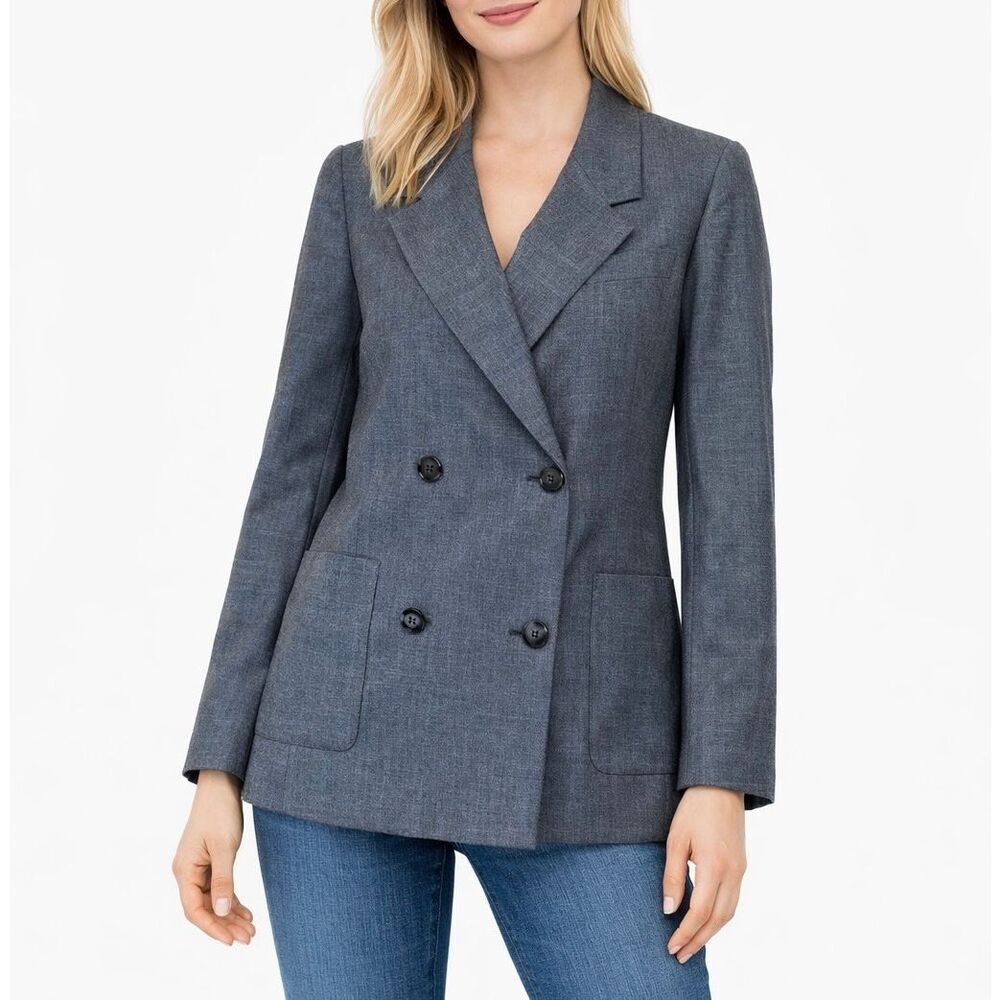 A.P.C. Rue Madame 100% wool grey double breasted blazer 36